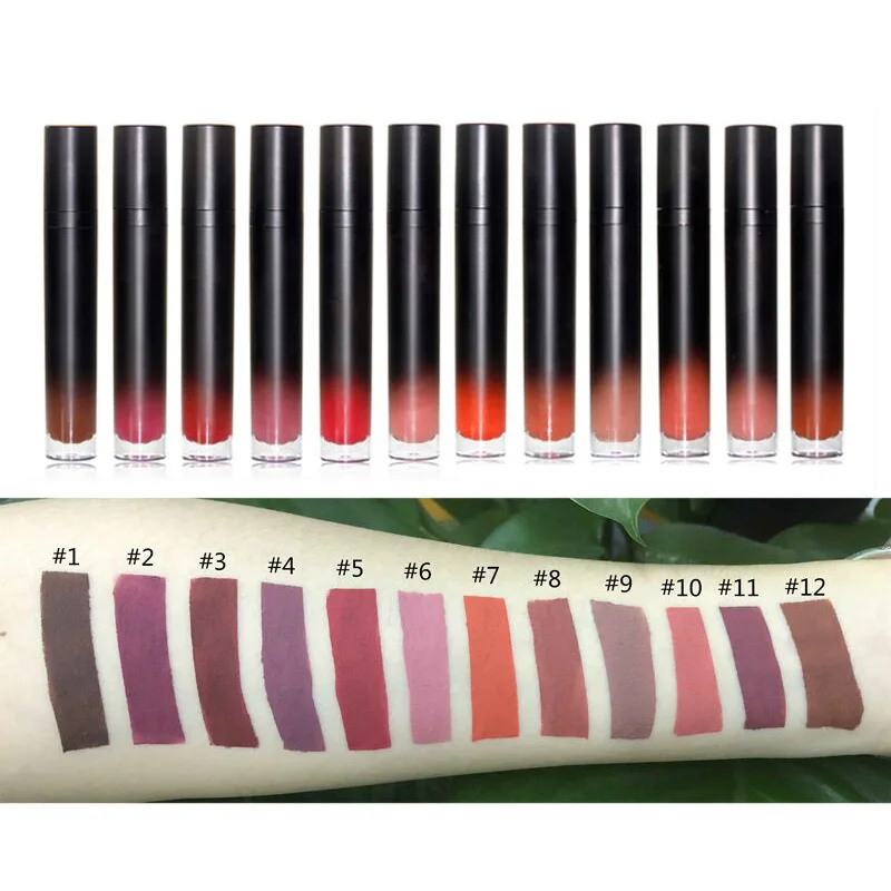 

Wholesale 12 colors long lasting waterproof matte liquid lipstick