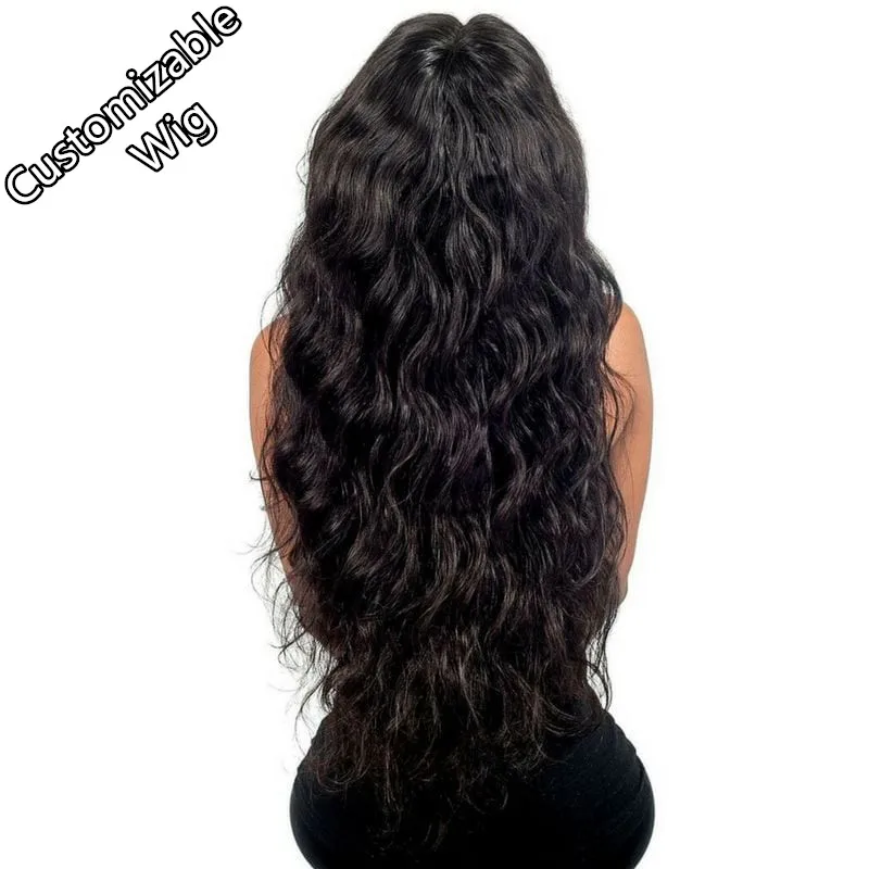 

Factory Brazilian Virgin Human Hair Full Lace Sew In Wig With Frontal Customizable Natural Wave Hair Sew In Wigs For Black Women, Natural color 1b-#2
