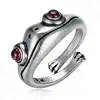vintage 925 sterling silver ring Frog shape ruby rings open ring
