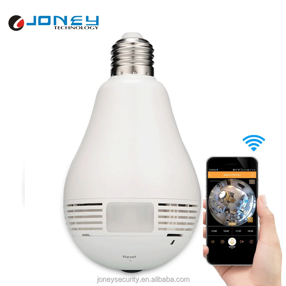 

China 1.3megapixel 360 Degree Rotation fisheye wifi Panoramic IP Wireless light Bulb Camera