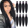 Kanekalon fiber EZ braid different colors pre stretched braiding hair wholesale cheap synthetic layered end crochet braid