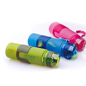 Image of Customized drinking foldable water bottle 600ml easy carry collapsible water bottle