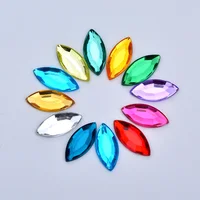 

7*15mm Acrylic Crystal Stones Applique Mix Color Flatback Horse Eye Rhinestone for Crafts