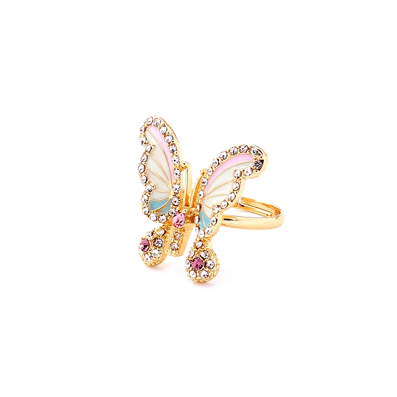 

jz00136d Free Shipping Wholesale Jewelry Designs New Arrival Hot Sale Enamel Women Statement Butterfly Finger Nail Rings, Gold