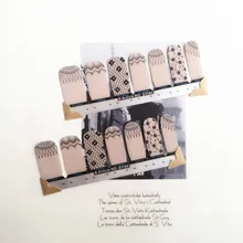 Brown Simple Fresh Nail Arts Sticker 14 pcs set Waterproof Nail Decal Art Sticker Gel Polish