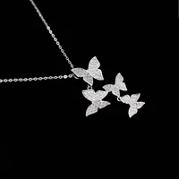 

Fashion Jewelry 925 Sterling Silver four BUTTERFLY NECKLACE