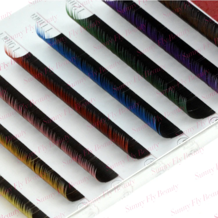 

Colorful ombre 0.15 synthetic mink two tone ombre eye lash extension