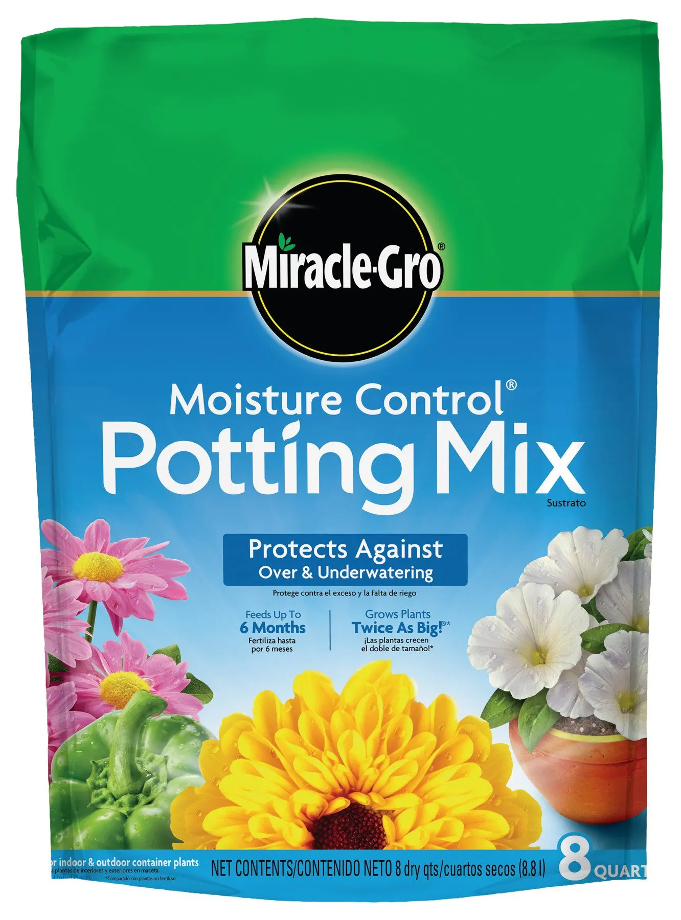 Miracle-Gro Moisture Control Potting Mix, 8-Quart (currently ships to select Northeastern & Midwestern states)