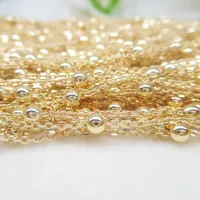 

NANA high quality 24k italian gold filled chain with 3mm round bead, 1.3mm size