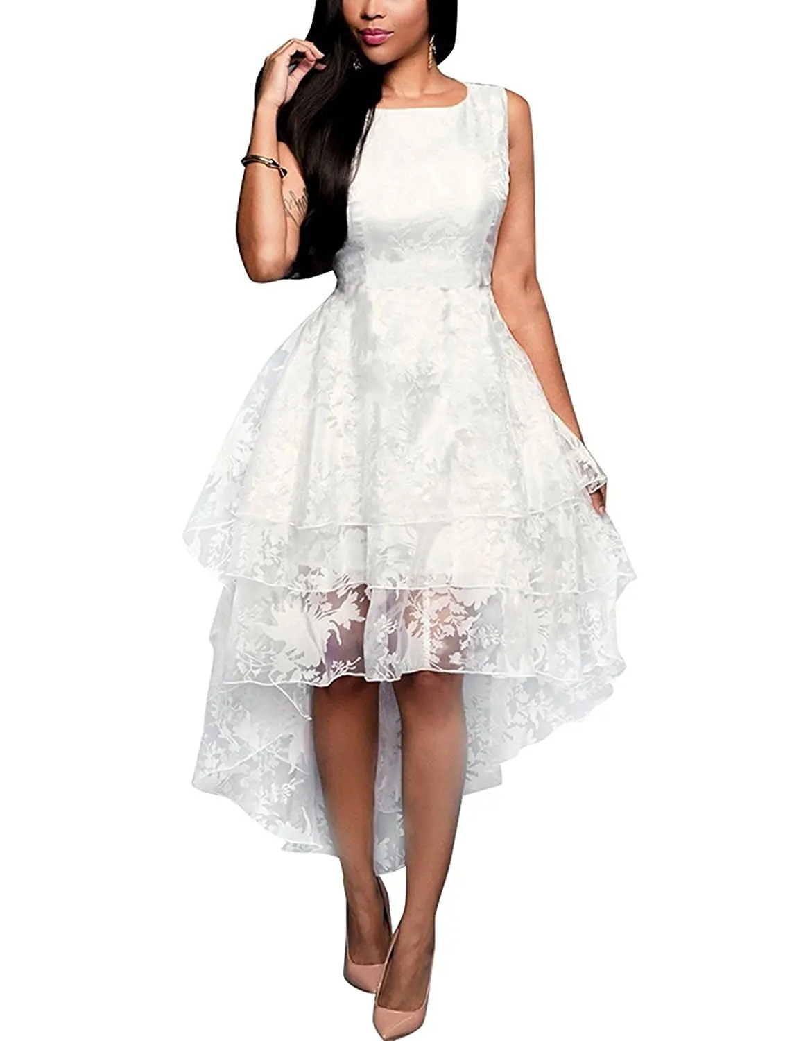Buy Red Dot Boutique 8821 Plus Size Sleeveless Multi Layer High