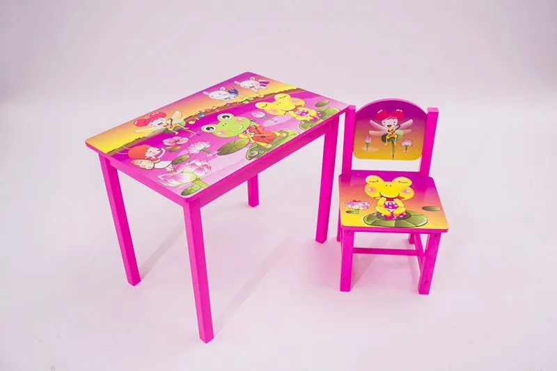 Cute Cartoon Kids Wooden Table And Chair Cheap Study Furniture
