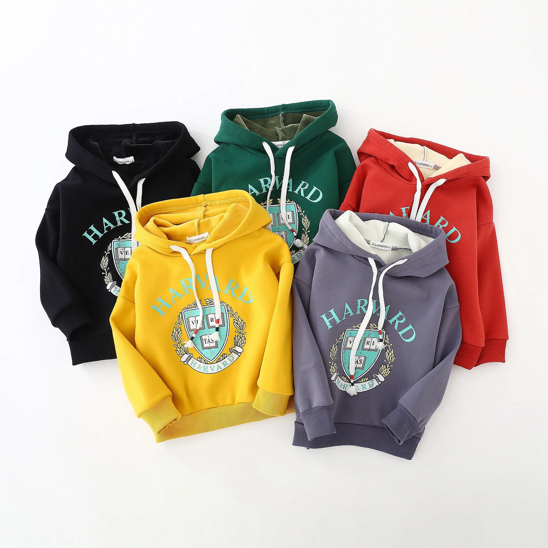 Children fleece thickened hoodie boys casual sweatshirt