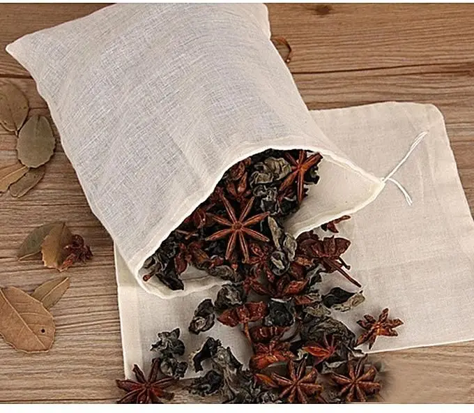 
Unbleached Reusable Loose Tea Cotton Tea Bags 