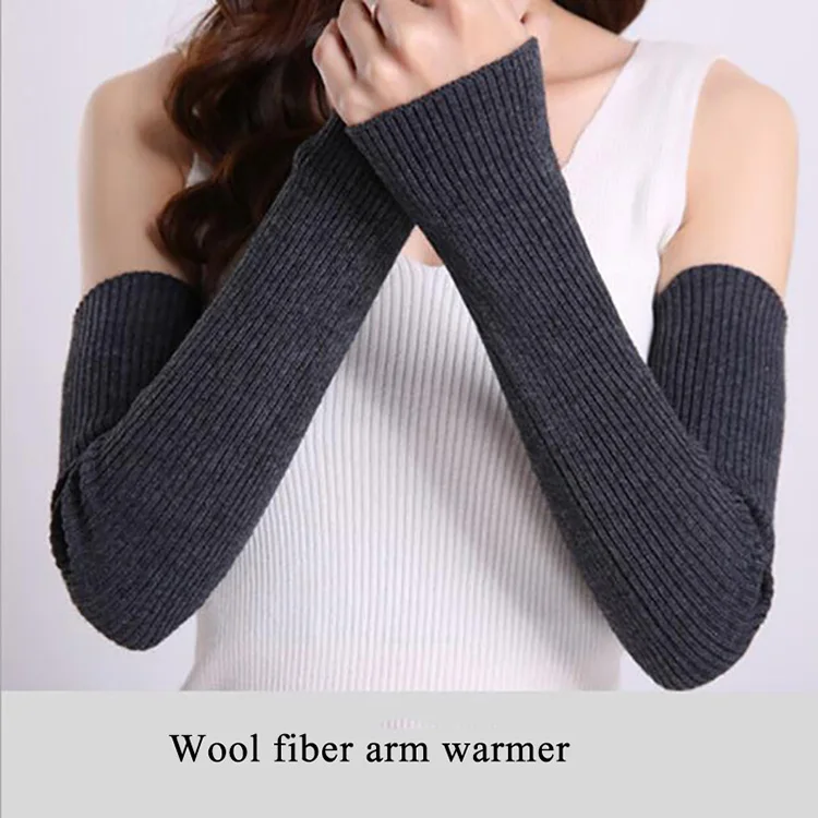 Long Design Arm Sleeve Cashmere Semifinger Female Autumn And Winter