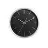 12 Inch Aluminium Frame Metal Wall Clock Stripe Black Dial Clocks