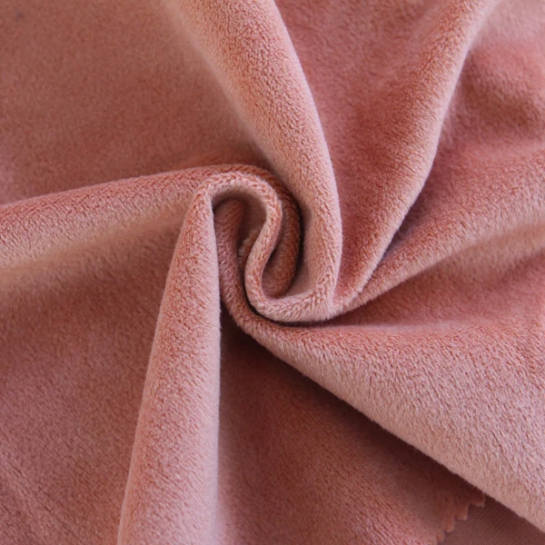 中国批发用超柔软短绒面料,超细纤维拉丝涤纶毛绒,tricot面料制作软