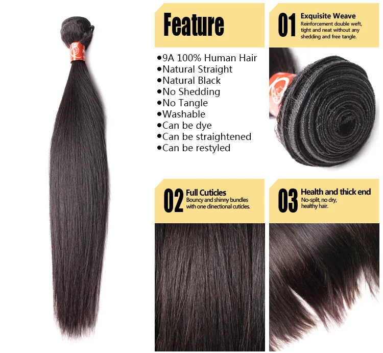 long grade 9a virgin 100% human hair cuticle aligned raw virgin hair