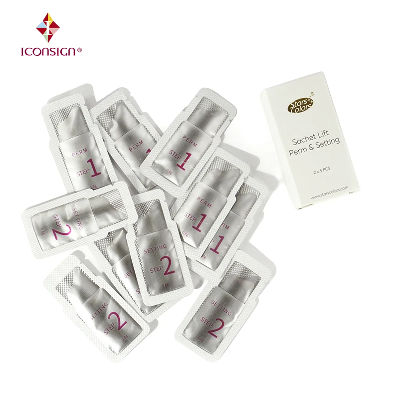 

5 pairs eyelash perm kit quick lash lift lotion sachet package, White