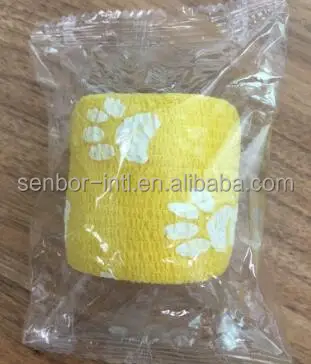 
Pet Flex Cohesive Bandage Coflex-Vet Cohesive Bandage Horse Bandage Printed Elastic Adhesive Tape 