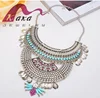 Antic shape statement necklace fashion charm tophus bead antique gold silver necklace for women