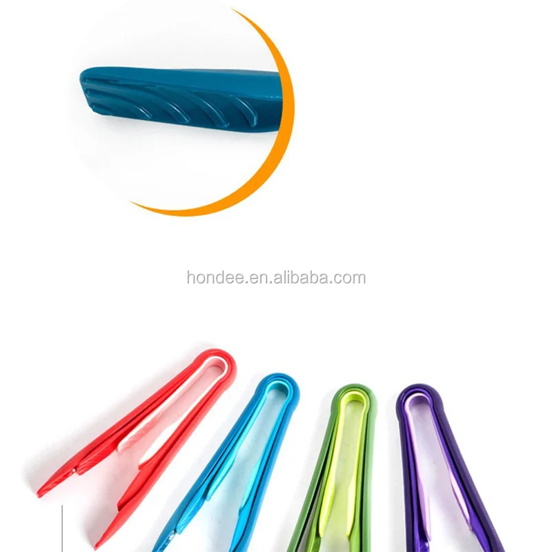 Food Safety Kitchen Tongs 6''/8''/10'' Plastic Food Tongs Mini Cooking