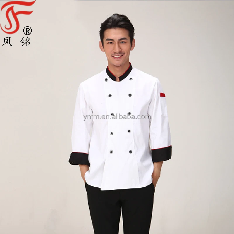 

Hotel Restaurant Food Services Chef Uniform Kitchen Jacket Long Sleeve Manufacturer Of Chinese Chef Uniform, Customized color