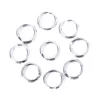 Hengjia 50PCS/bag Stainless steel fishing split O Rings flat fishing swivel knot lure double loop quick fishing split rings