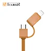 2-in-1 Stretchable USB Charging Data Cable USB Wire Line Mirco Cable for iPhone for Type-C