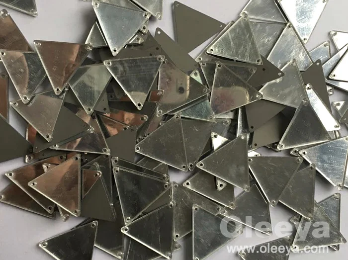 Hot Sale Popular Flat Back Acrylic Mirror Sew on Stone With 2 Holes for Costumes Decorations