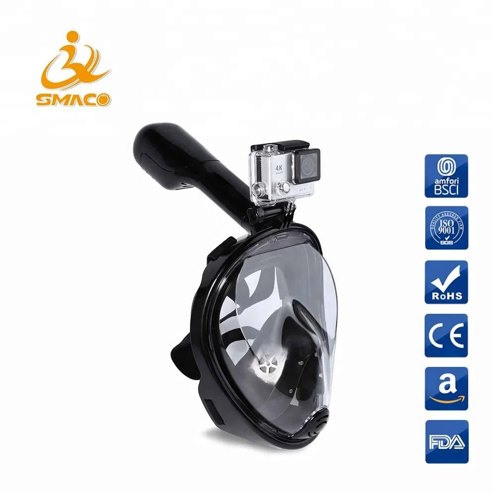 

Hot Selling in Amazon Full Face Free Breath Snorkel Mask, Black