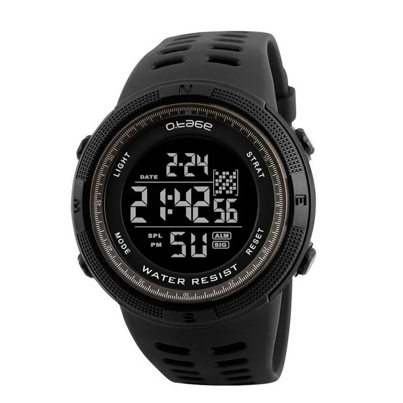 

free sample new arrival multifunction digital luminous promotional sports watch man, Black,red,blue...