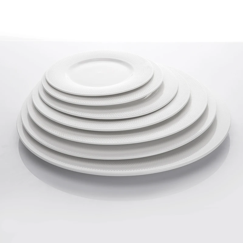 

New Product Ideas 2019 Banquet Event Wear-resistant White Ceramic Plates Dishes, Food Serving Dishes, Wedding Dinner Plates/, White color