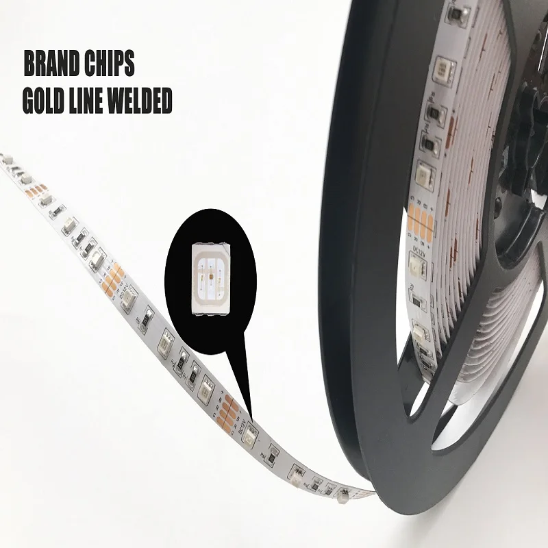 DC12V SMD3528 LED Chips RGB Color 60LEDs 5meters/reel IP20 Non-waterproof High Brightness 3 In 1 LED Flexible Strips