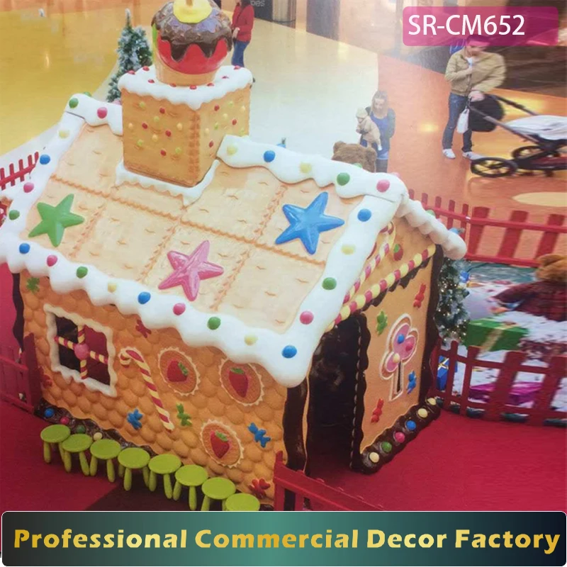 Customize commercial shopping mall 5m fiberglass giant Christmas house