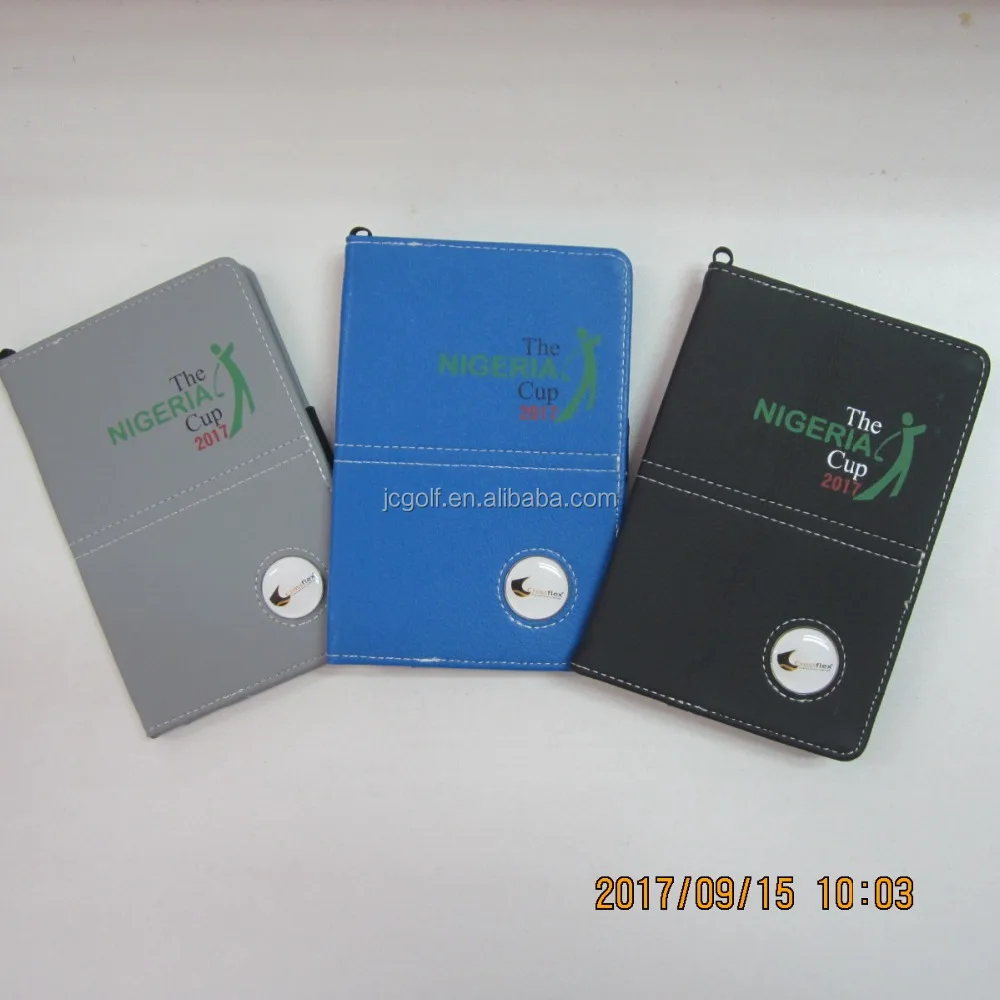 

Personalized synthetic leather golf scorecard holder