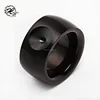 Fashion Jewelry Black Titanium Band 12mm Titanium Ring hip hop style For Men