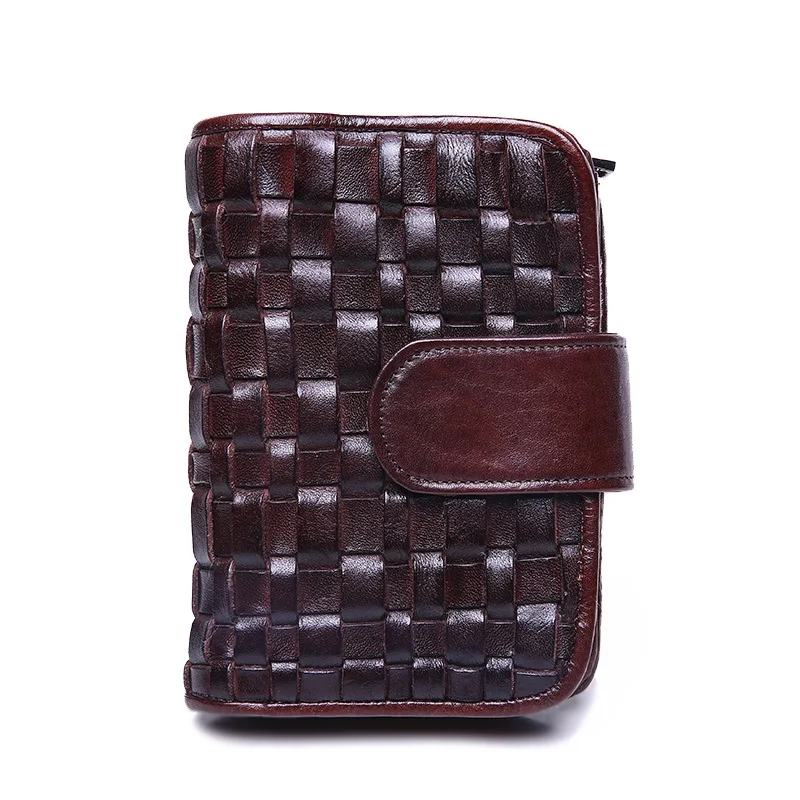 

2013 Knit Vintage Style cowhide leather wallets bag, Brown, black, chocolate