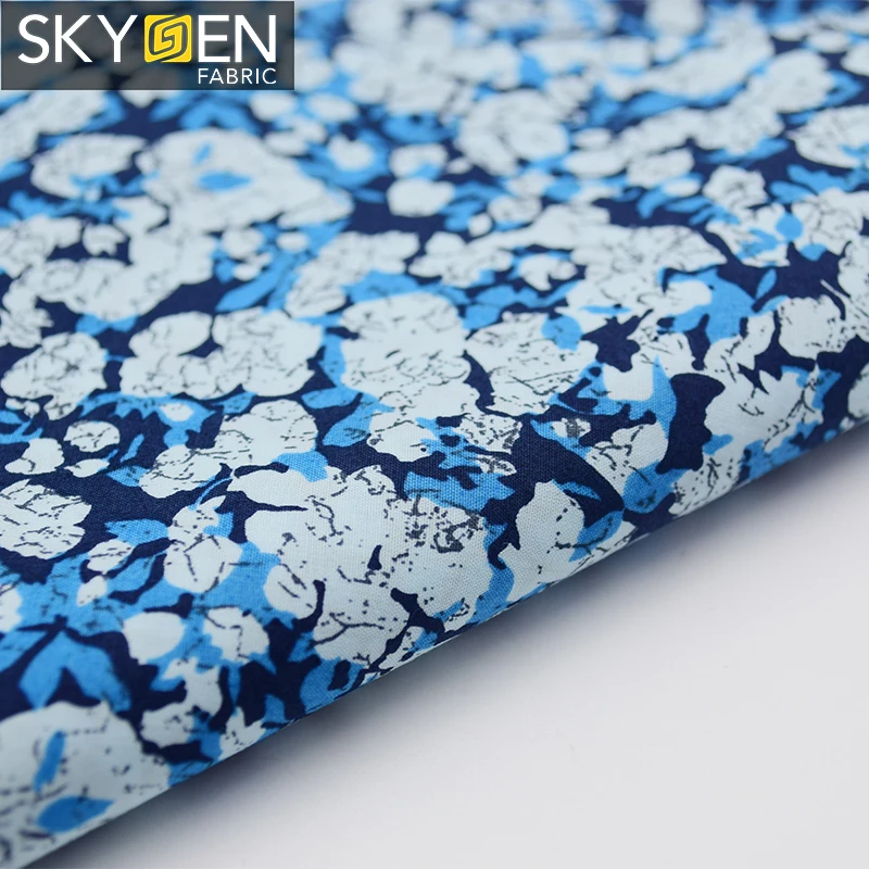 Skygen super good 60x60 plain weave floral print swiss cotton fabric