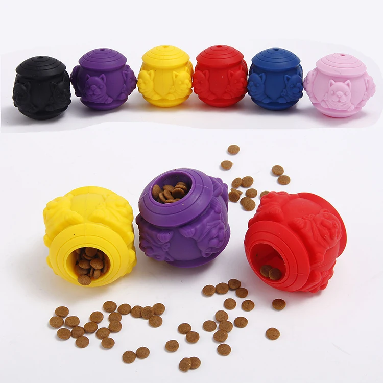 

Wholesale Best Selling Premium Cheap Soft Silicone Interactive Food Dispensing Dog Toy, Red, yellow, blue, pink, purple, black