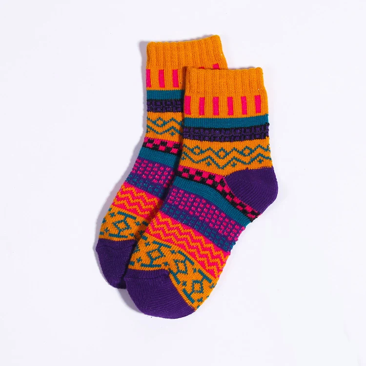 

Latest colorful Winter thick warm ethnic style womens socks, 6 colors