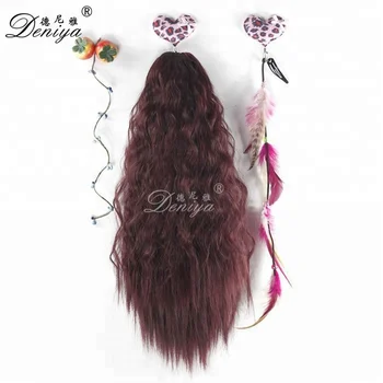 Afro Kinky Curly Clip On Ponytail Hairpieces With Cheap Price