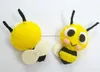 New products hot selling wholesale alibaba mini insect key ring promotional gift craft cute felt bee keychain made in China