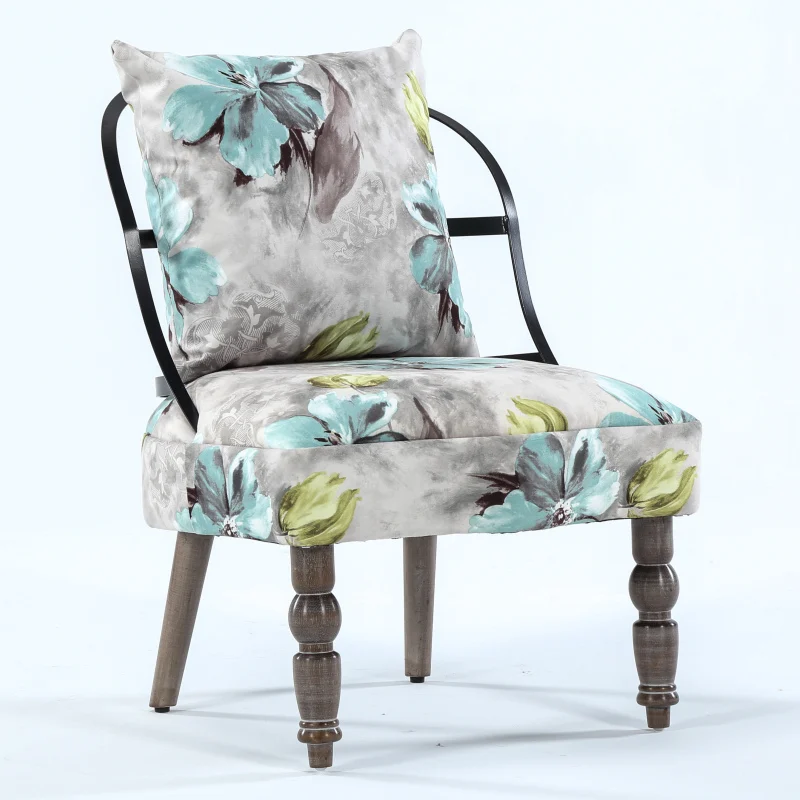 
8012 Multi-tonal Contemporary Accent Chair Round Back Steel Hardware Living Room Furniture 