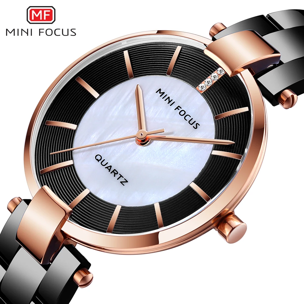 

Minimalist Lady Bracelet Watch Charm Shell Crystal Dial Stainless Steel Quartz Luxury Mini Focus 0224 Women Watches reloj mujer
