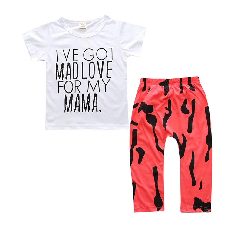 

2019 Summer 2pcs Baby boy clothing sets newborn baby clothes Casual T-shirt Top + Long pants baby set, As picture