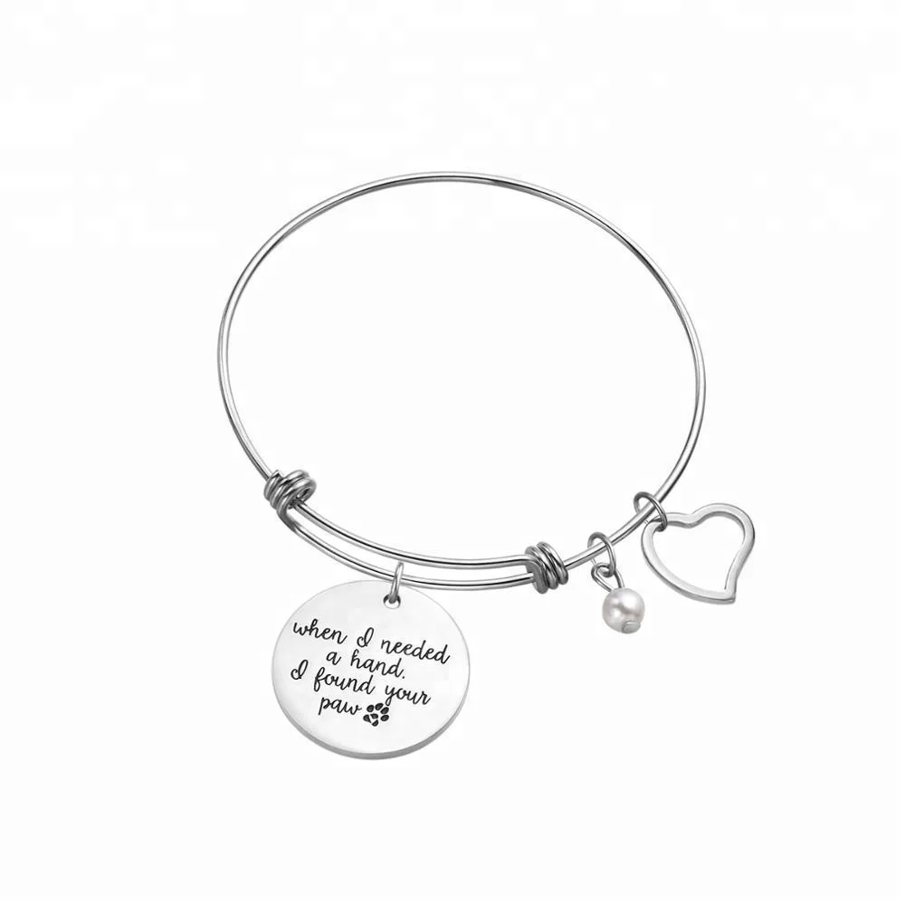 

Girls Heart Charms Silver Pearl Expandable Wire Bangle Bracelets Charm stainless steel bracelet