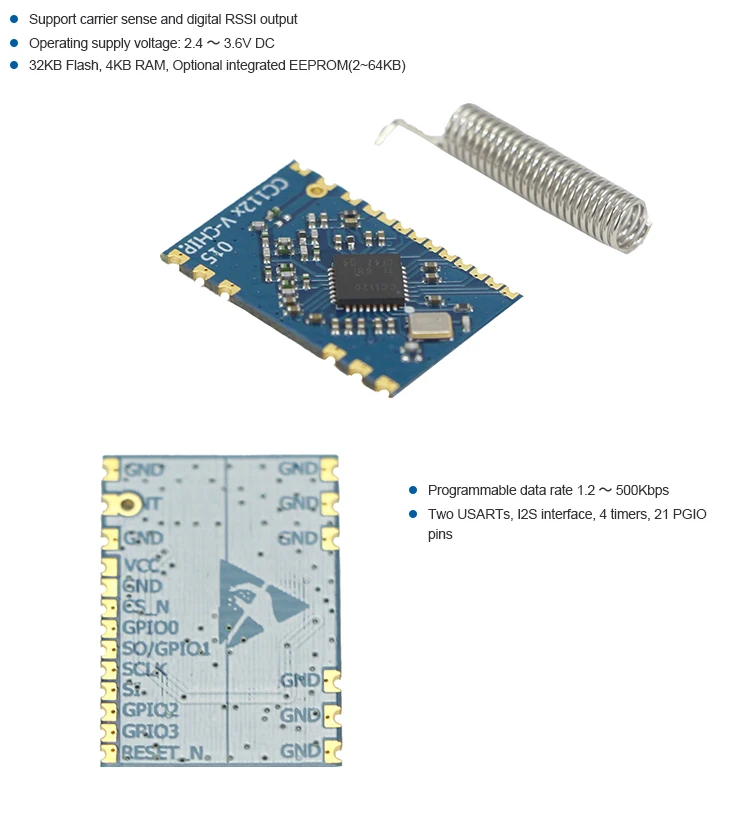 TI SUB1GHz CC1120 Narrowband Radio frequency 433 868 915MHZ wireless module