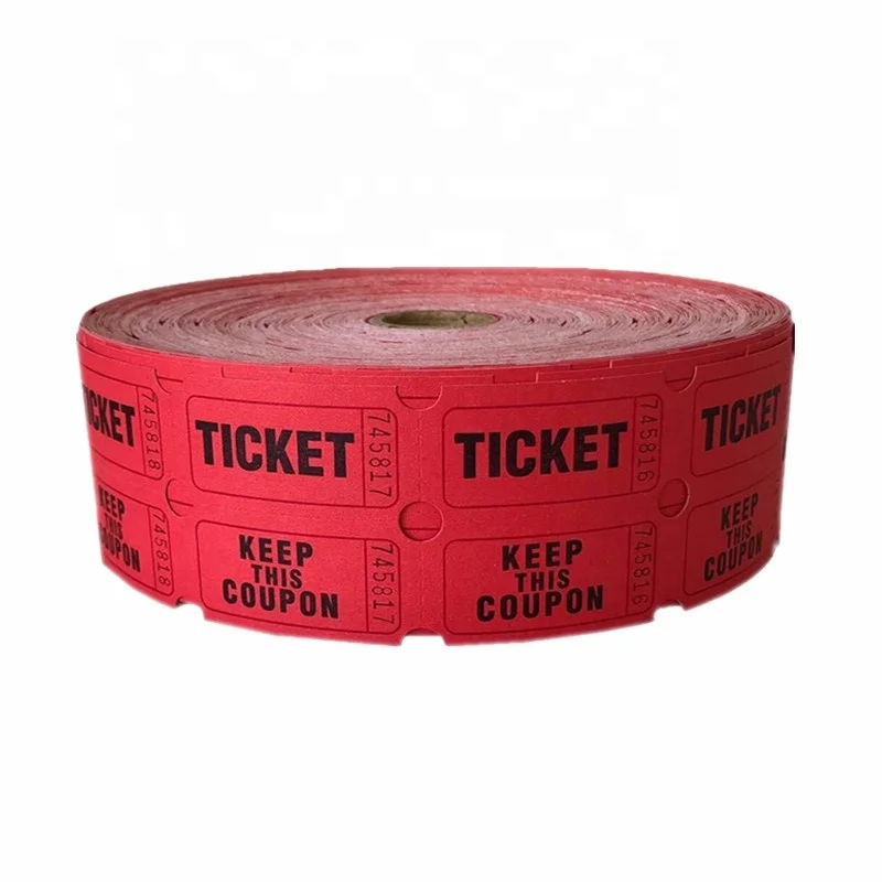 
Deposit High Quantity Carnival Tickets Double custom ticket roll arcade ticket roll printing 
