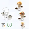 French Fry Holder French Fries Chip Cone Holder Rack with Condiment Stand F0086