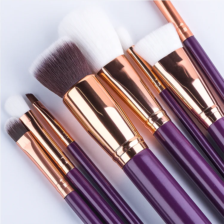 

OEM Professional Fasion Purple Handle Beauty Brushes Makeup Premium 8 Pcs High Quality Makeup Brush Set